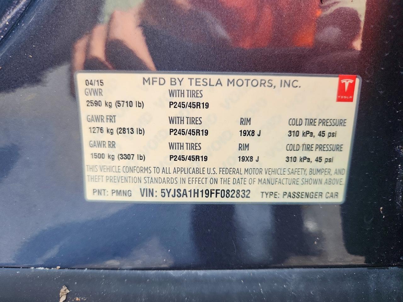 5YJSA1H19FF082832 2015 TESLA MODEL S photo no. 12