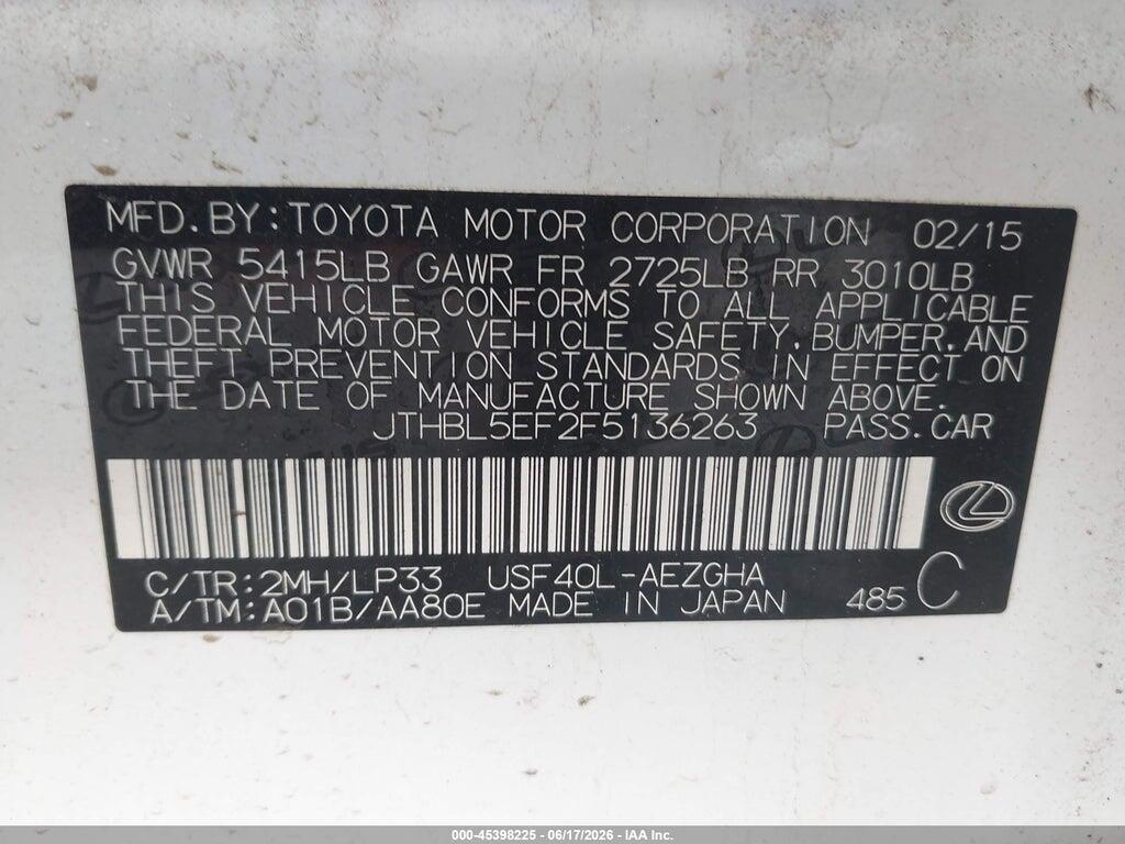JTHBL5EF2F5136263 2015 LEXUS LS 460 photo no. 9