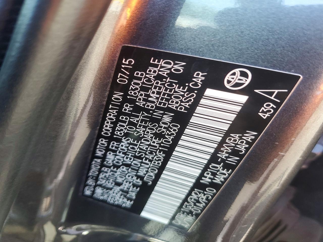 JTDKDTB3XF1104360 2015 TOYOTA PRIUS C photo no. 12