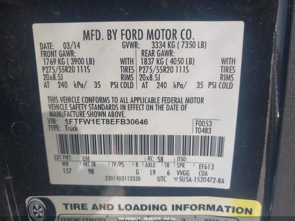 1FTFW1ET8EFB30646 2014 FORD F-150 photo no. 9