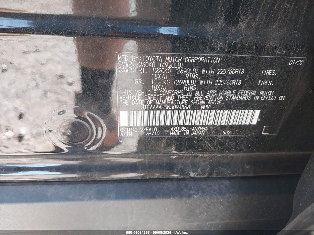 JTEAAAAH5NJ094868 2022 TOYOTA VENZA photo no. 9