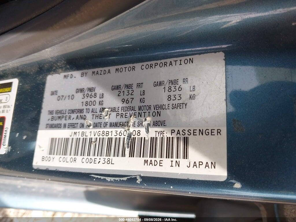 JM1BL1VG8B1360108 2011 MAZDA MAZDA3 photo no. 9
