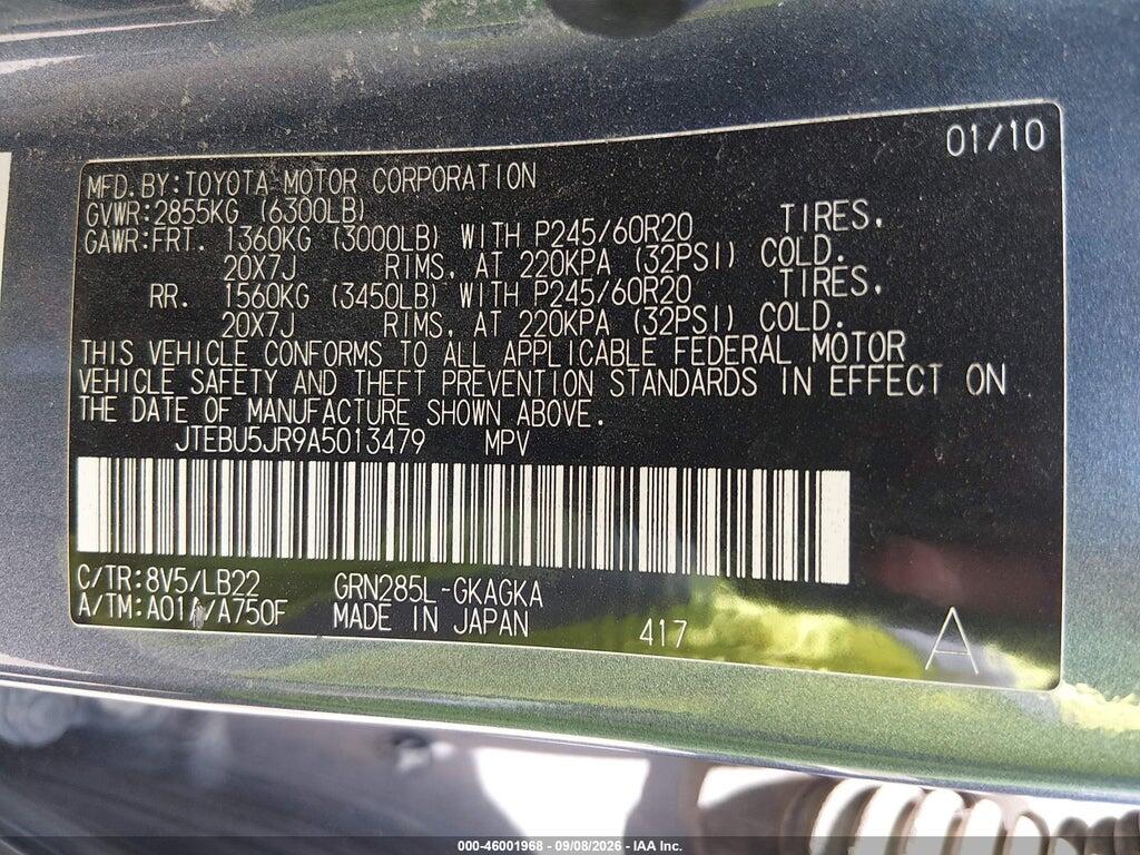 JTEBU5JR9A5013479 2010 TOYOTA 4RUNNER photo no. 9