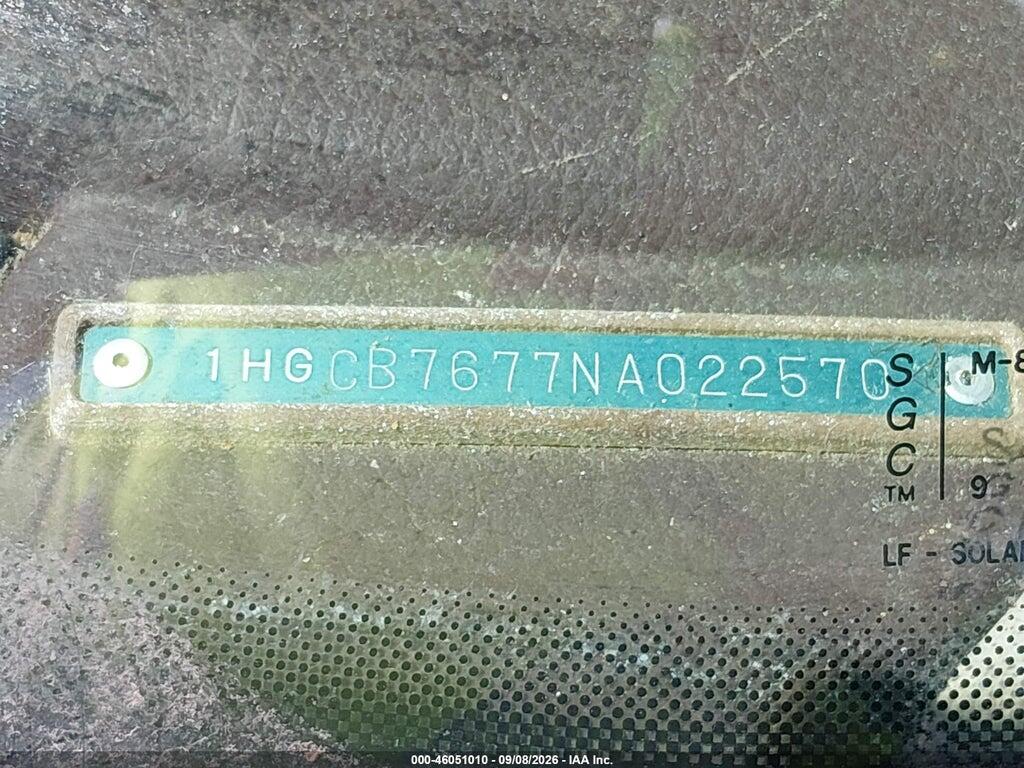 1HGCB7677NA022570 1992 HONDA ACCORD photo no. 9