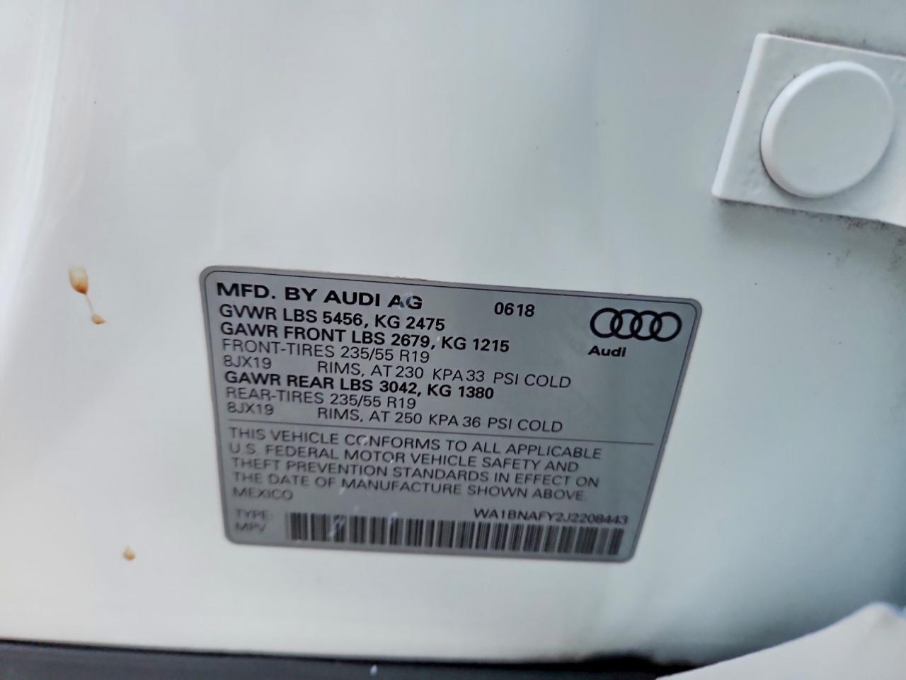 2018 AUDI Q5 PREMIUM PLUS — Фото 13 из 13