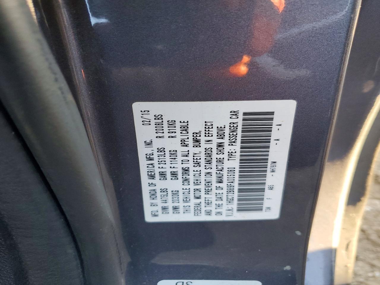 2015 HONDA ACCORD EXL — Фото 12 из 12