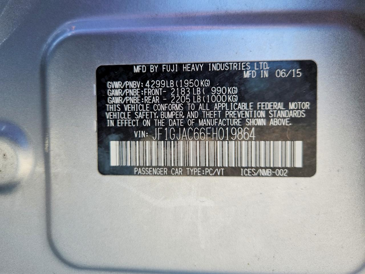 2015 SUBARU IMPREZA PREMIUM — Фото 12 из 12