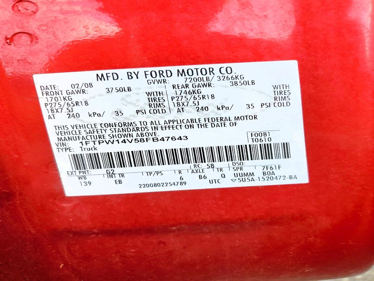 2008 FORD F150 SUPERCREW — Фото 13 из 13