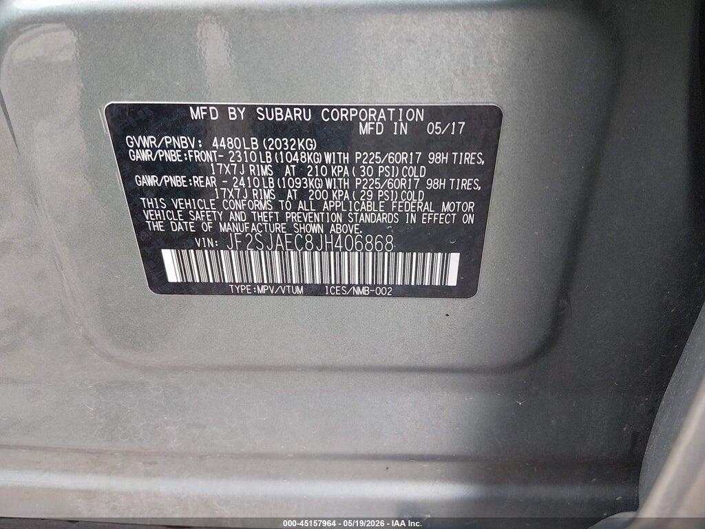 JF2SJAEC8JH406868 2018 SUBARU FORESTER photo no. 9