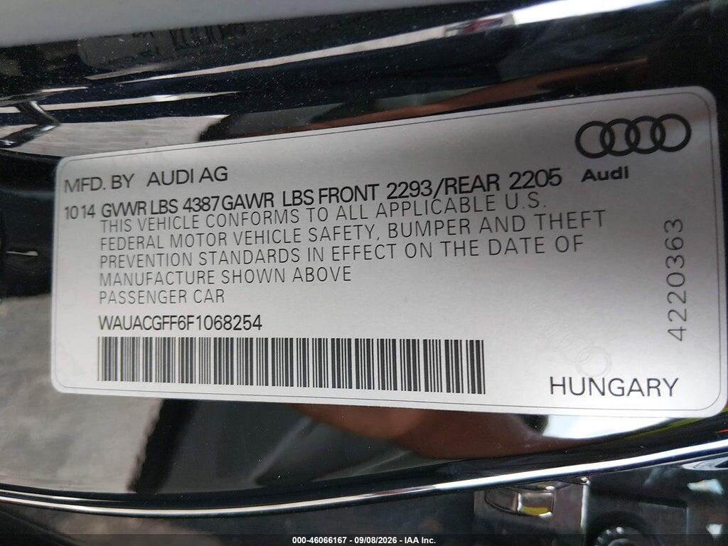 WAUACGFF6F1068254 2015 AUDI A3 photo no. 3