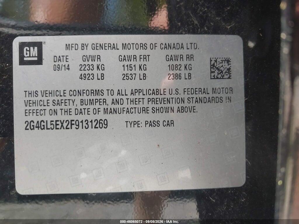 2G4GL5EX2F9131269 2015 BUICK REGAL photo no. 9
