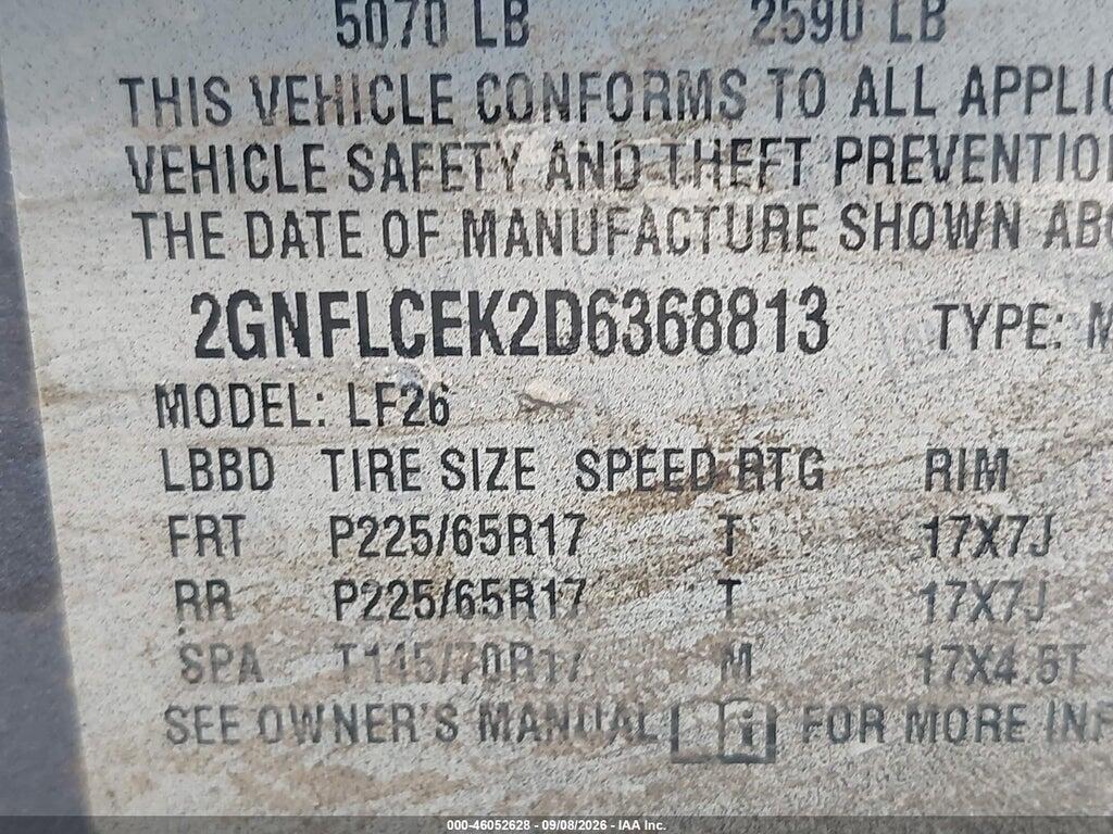 2GNFLCEK2D6368813 2013 CHEVROLET EQUINOX photo no. 9