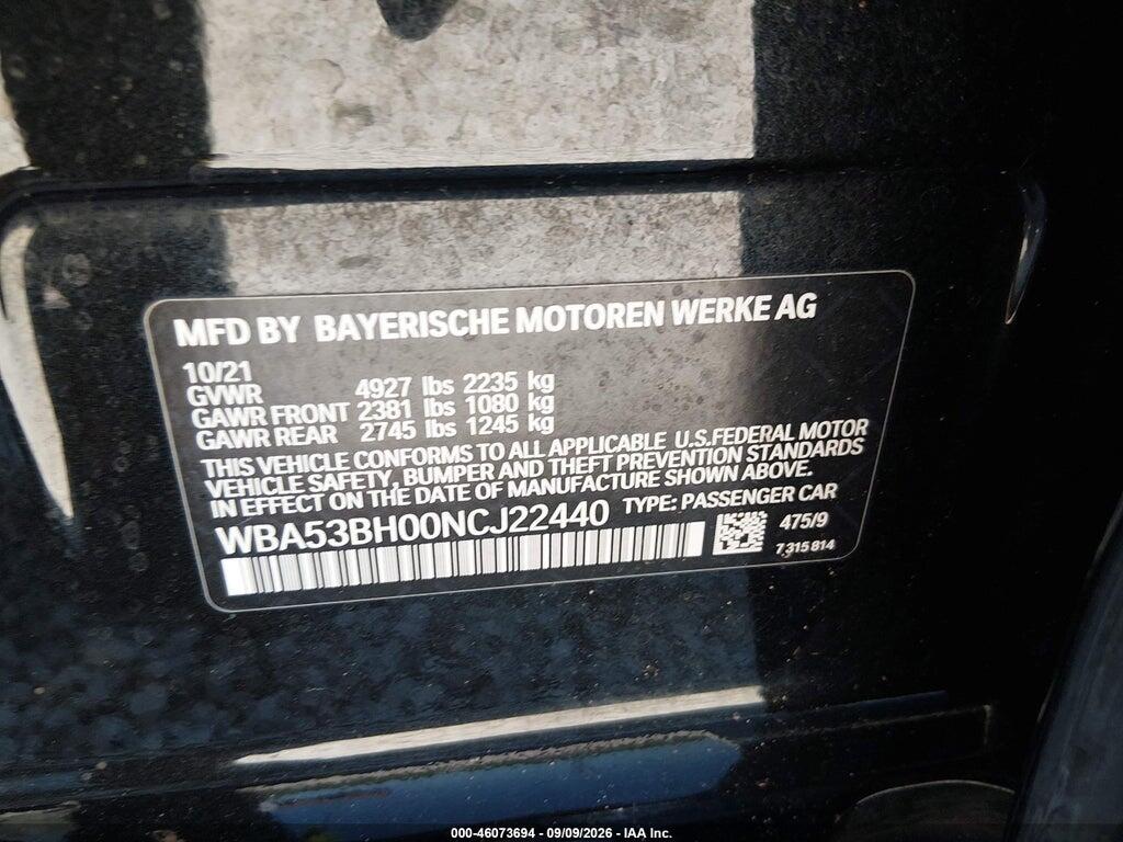 WBA53BH00NCJ22440 2022 BMW 530 photo no. 9