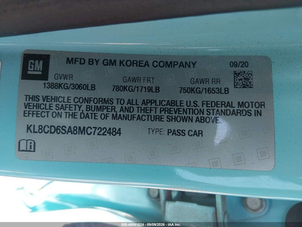 KL8CD6SA8MC722484 2021 CHEVROLET SPARK photo no. 9
