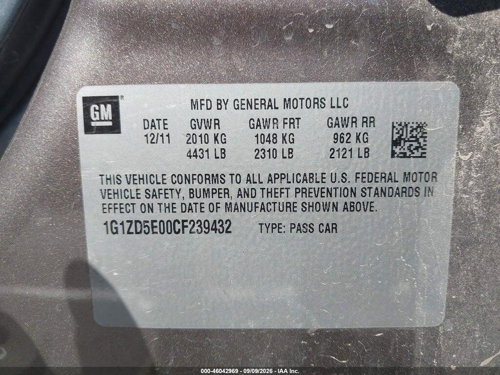1G1ZD5E00CF239432 2012 CHEVROLET MALIBU photo no. 9