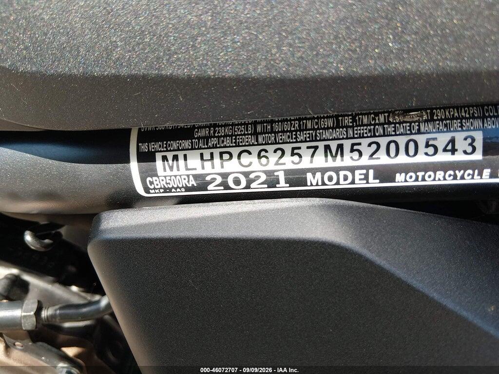 MLHPC6257M5200543 2021 HONDA CBR500 photo no. 10