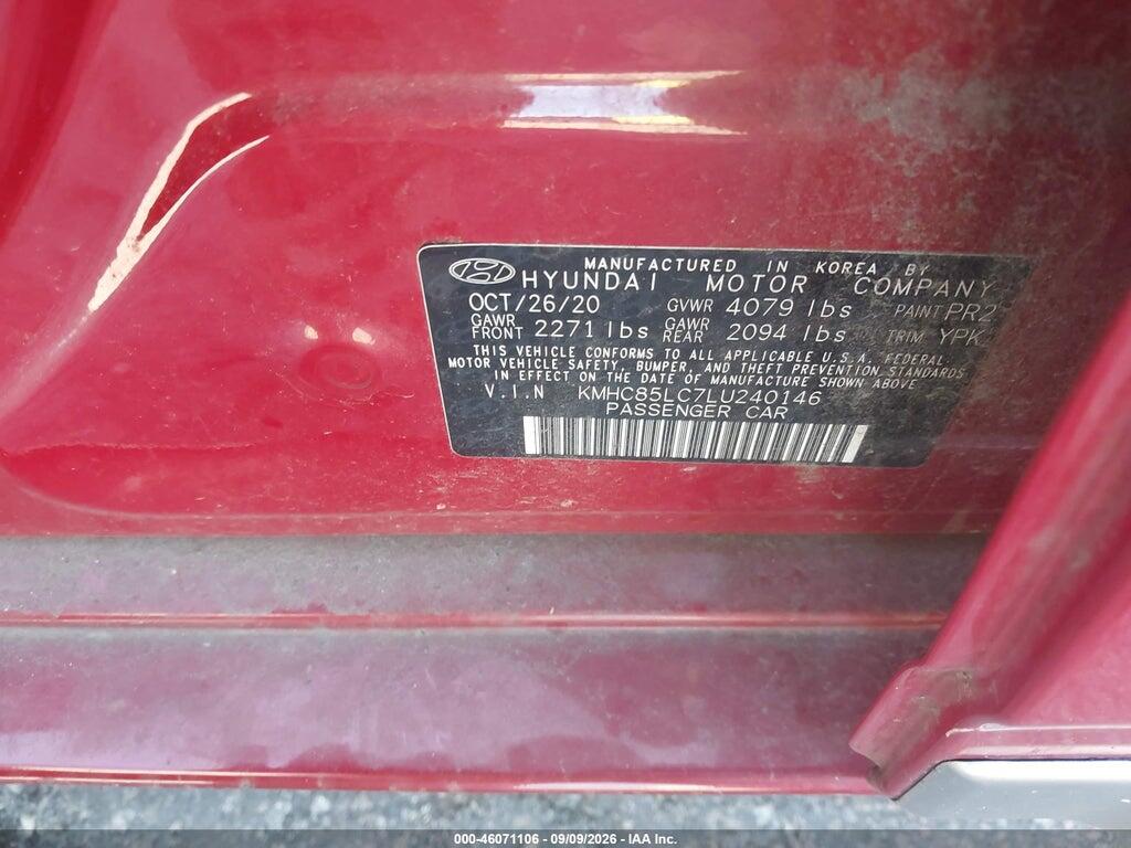 KMHC85LC7LU240146 2020 HYUNDAI IONIQ HYBRID photo no. 9