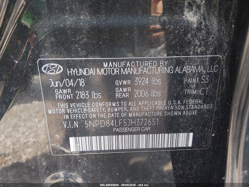 5NPD84LF5JH372651 2018 HYUNDAI ELANTRA photo no. 9