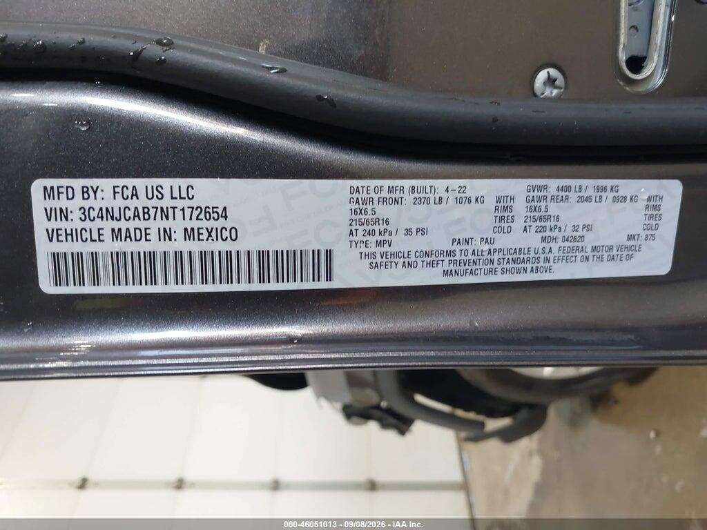 3C4NJCAB7NT172654 2022 JEEP COMPASS photo no. 9