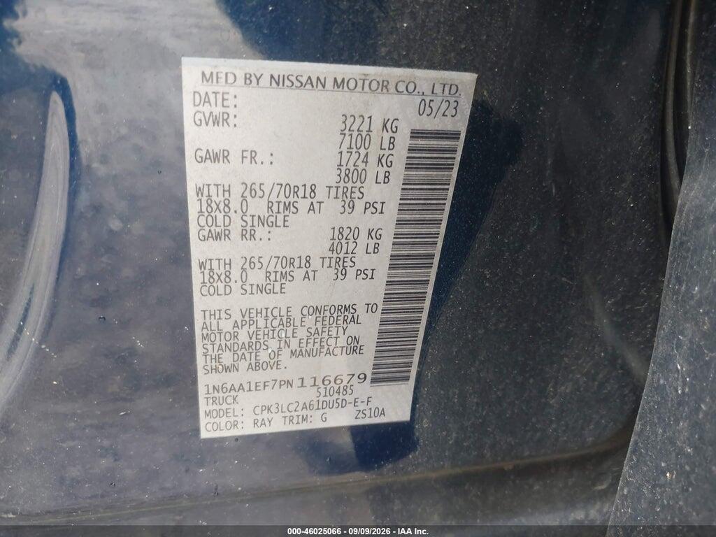 1N6AA1EF7PN116679 2023 NISSAN TITAN photo no. 9
