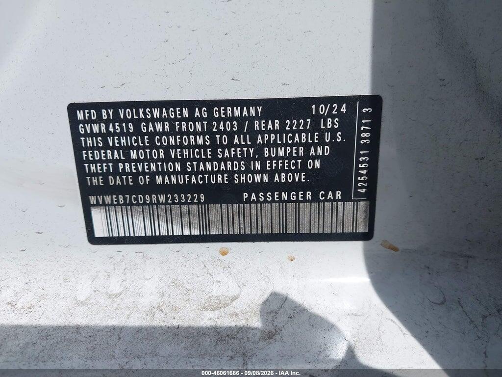 WVWEB7CD9RW233229 2024 VOLKSWAGEN GOLF R photo no. 9