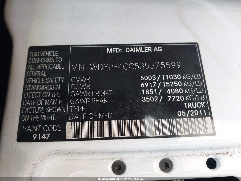 WDYPF4CC5B5575599 2011 FREIGHTLINER SPRINTER 3500 photo no. 8