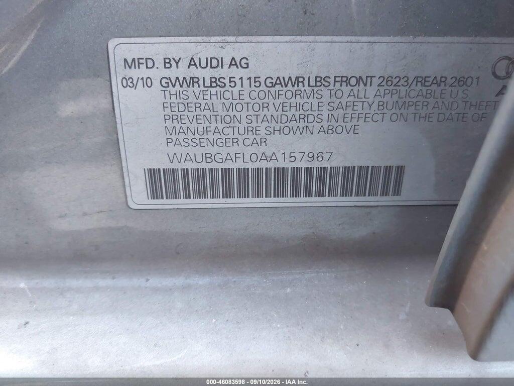 WAUBGAFL0AA157967 2010 AUDI S4 photo no. 9