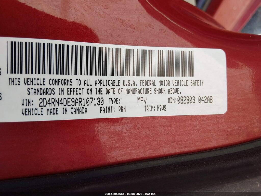 2D4RN4DE9AR107130 2010 DODGE GRAND CARAVAN photo no. 9
