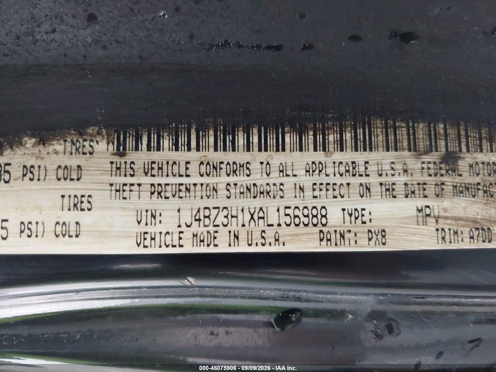 1J4BZ3H1XAL156988 2010 JEEP WRANGLER UNLIMITED photo no. 9