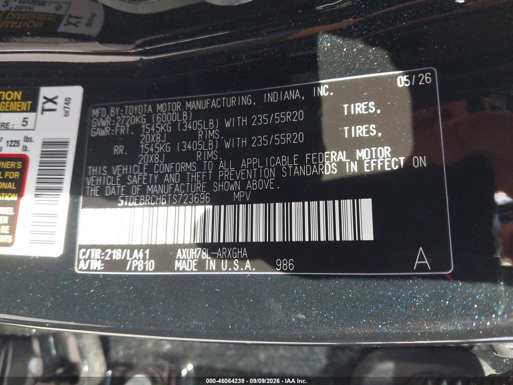 5TDEBRCH6TS723696 2026 TOYOTA HIGHLANDER photo no. 11