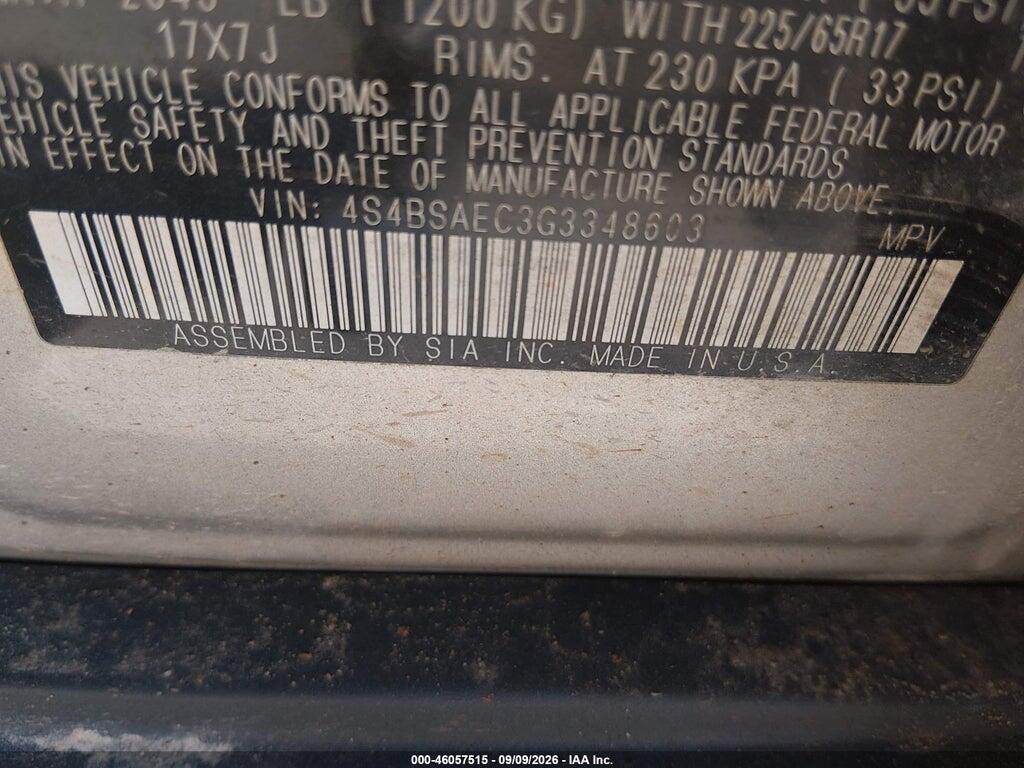 4S4BSAEC3G3348603 2016 SUBARU OUTBACK photo no. 9