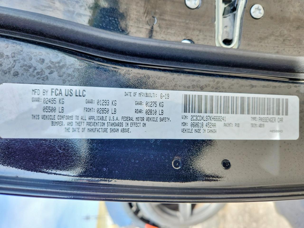 2C3CDXL97KH668241 2019 DODGE CHARGER photo no. 12
