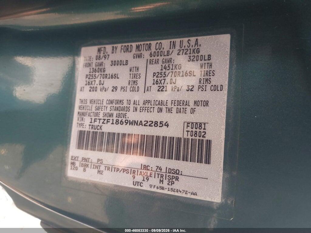 1FTZF1869WNA22854 1998 FORD F-150 photo no. 9