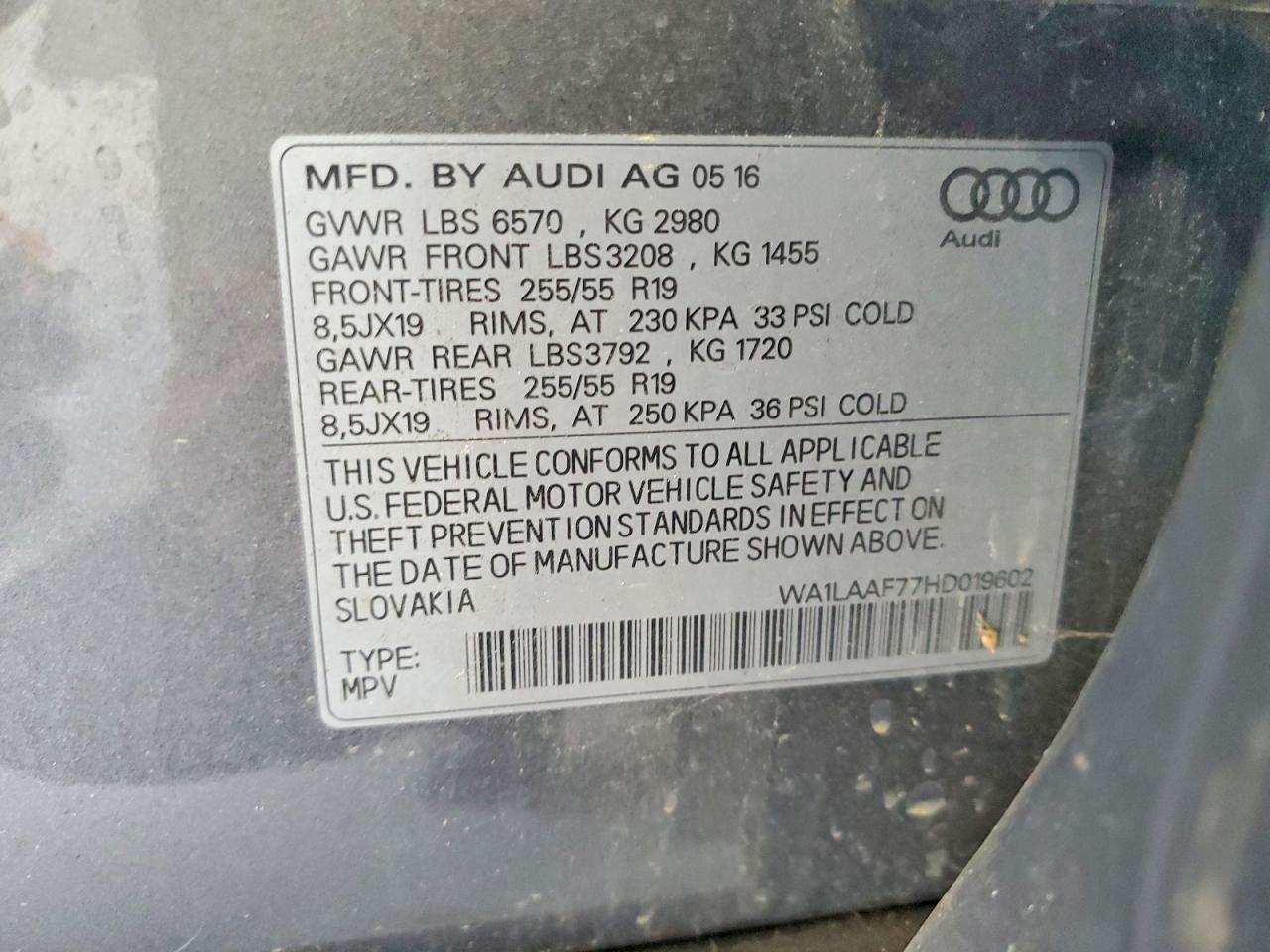 2017 AUDI Q7 PREMIUM PLUS — Фото 13 из 13