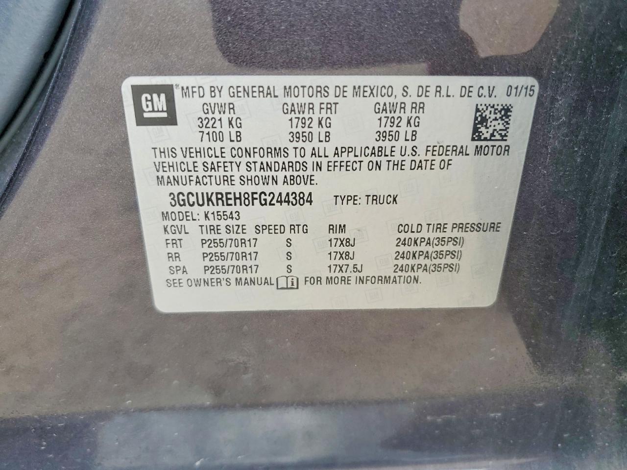 2015 CHEVROLET SILVERADO K1500 LT — Фото 12 из 12