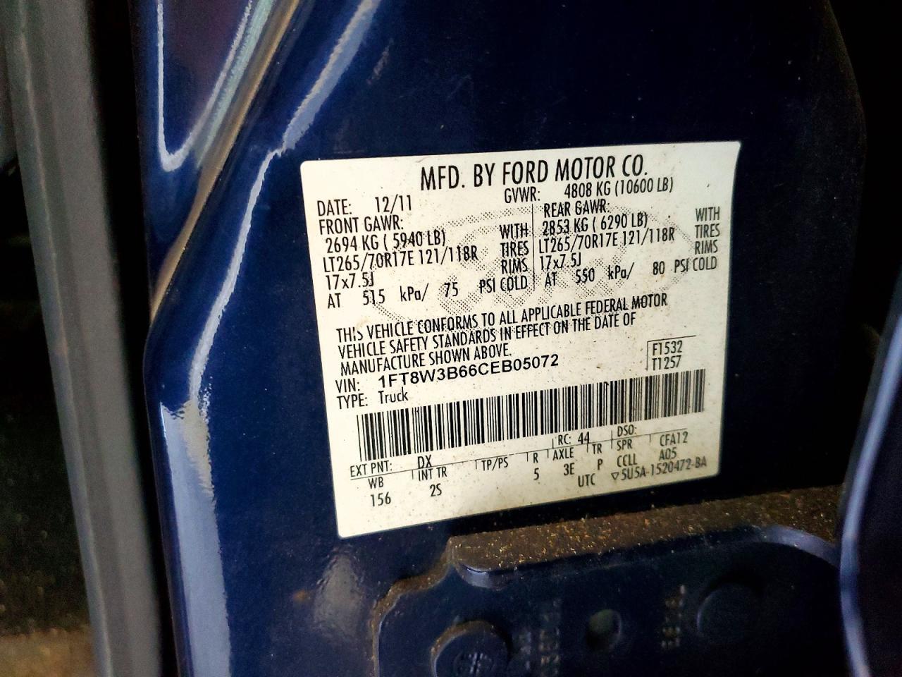 2012 FORD F350 SUPER DUTY — Фото 12 из 12