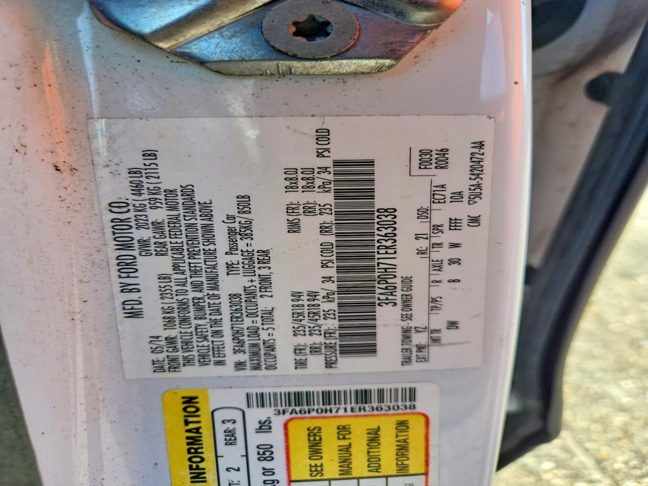 2014 FORD FUSION SE — Фото 13 из 13