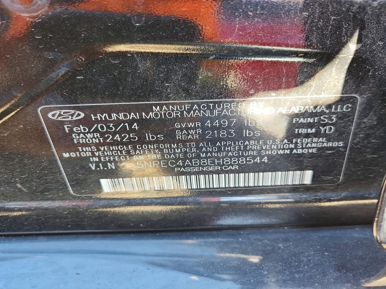 2014 HYUNDAI SONATA LIMITED 2.0T — Фото 12 из 12