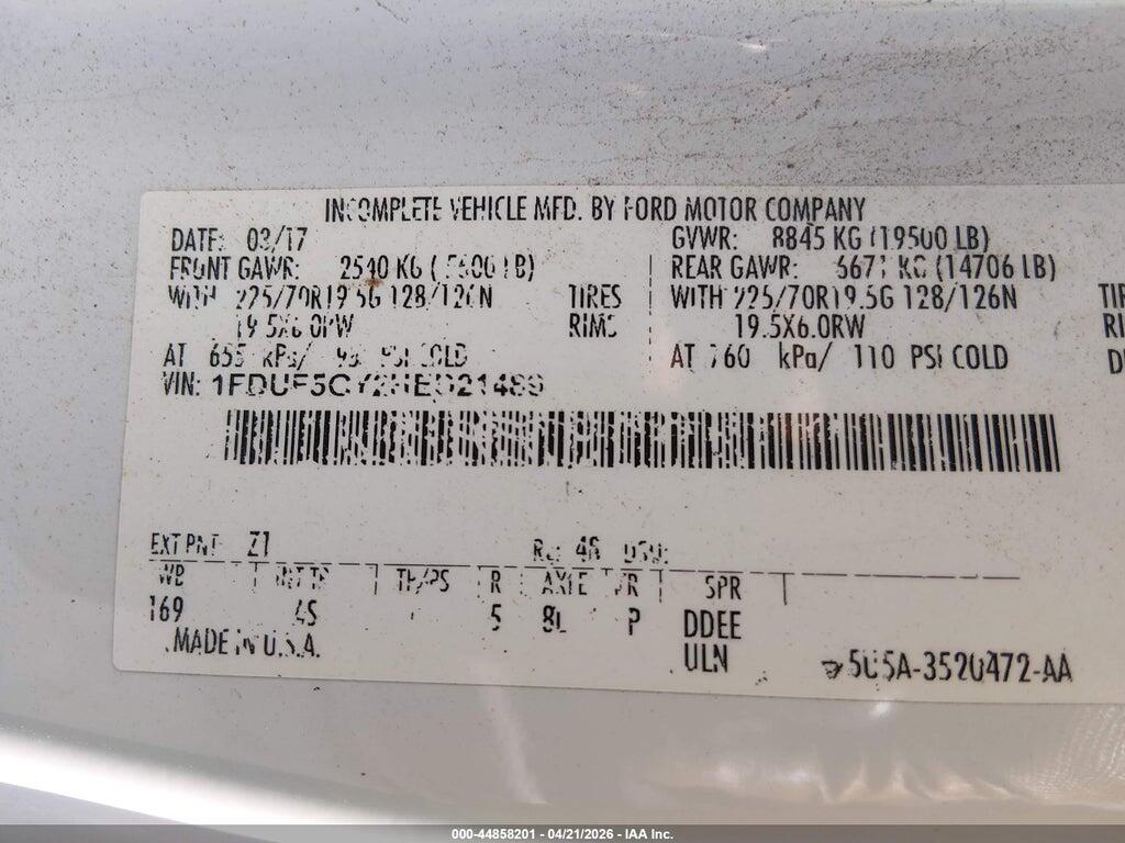 1FDUF5GY2HED21489 2017 FORD F-550 CHASSIS photo no. 8