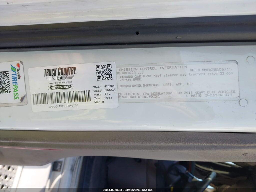 3AKJGLDR3DSBV3700 2013 FREIGHTLINER CASCADIA 125 photo no. 8