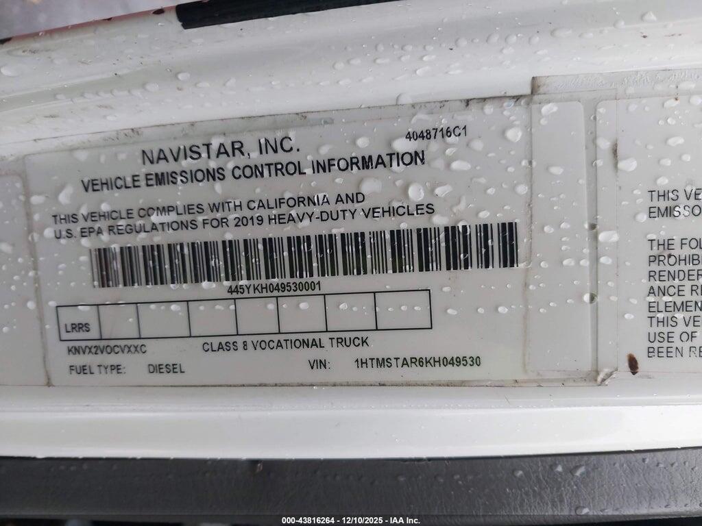 1HTMSTAR6KH049530 2019 INTERNATIONAL DURASTAR 4400 photo no. 9