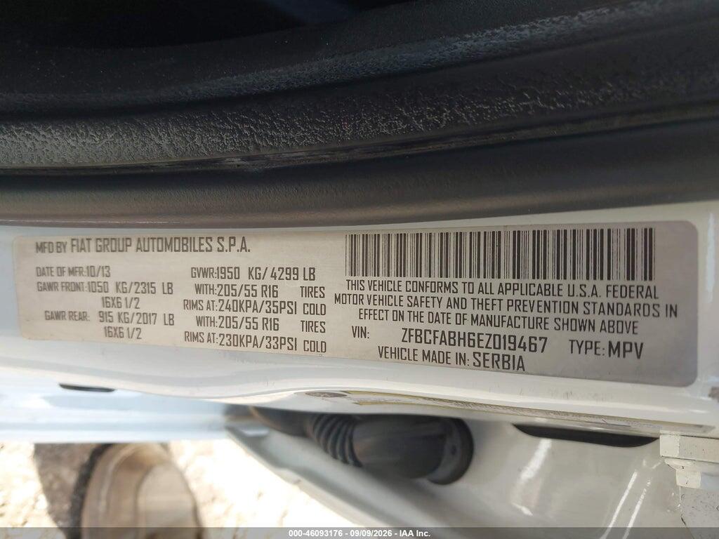 ZFBCFABH6EZ019467 2014 FIAT 500L photo no. 9
