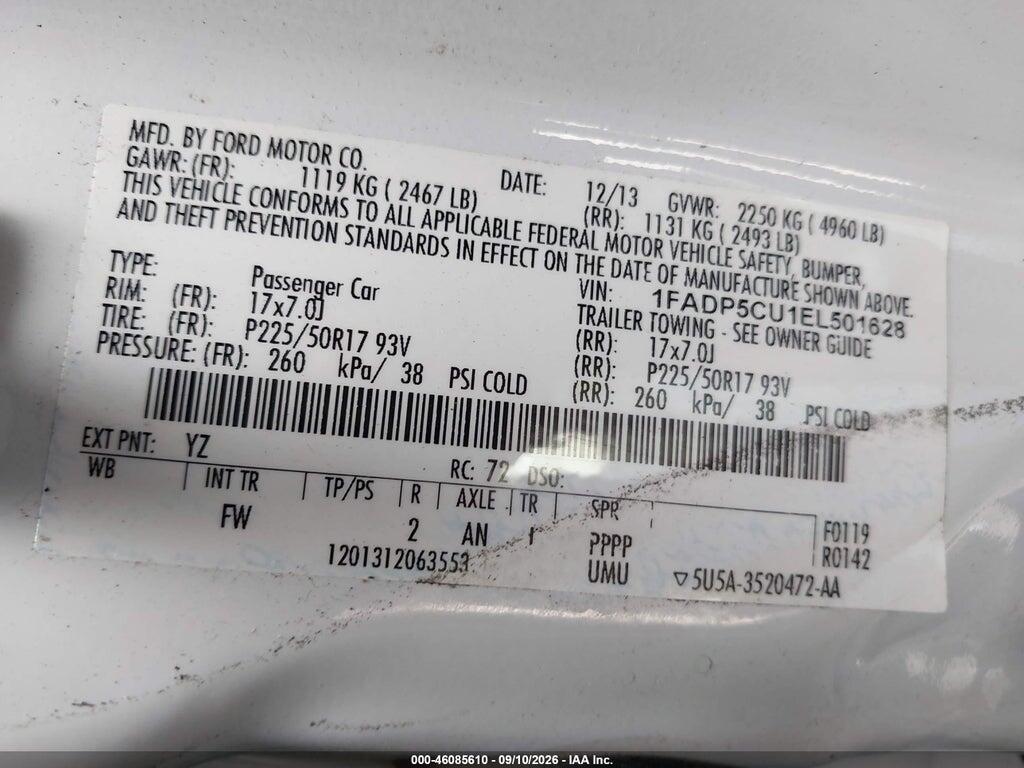1FADP5CU1EL501628 2014 FORD C-MAX ENERGI photo no. 9
