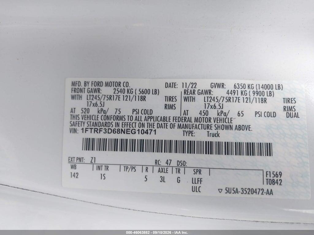 1FTRF3D68NEG10471 2022 FORD F-350 photo no. 9