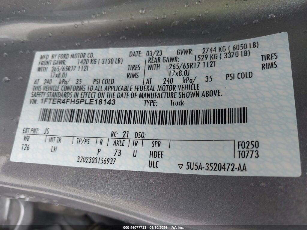 1FTER4FH5PLE18143 2023 FORD RANGER photo no. 9