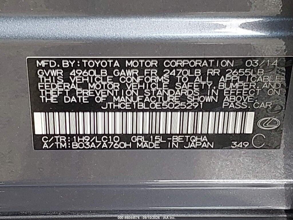 JTHCE1BL0E5025291 2014 LEXUS GS 350 photo no. 9