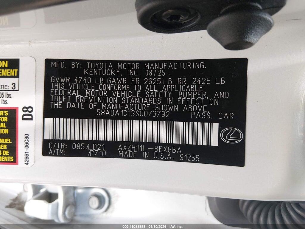 58ADA1C13SU073792 2025 LEXUS ES 300H photo no. 9