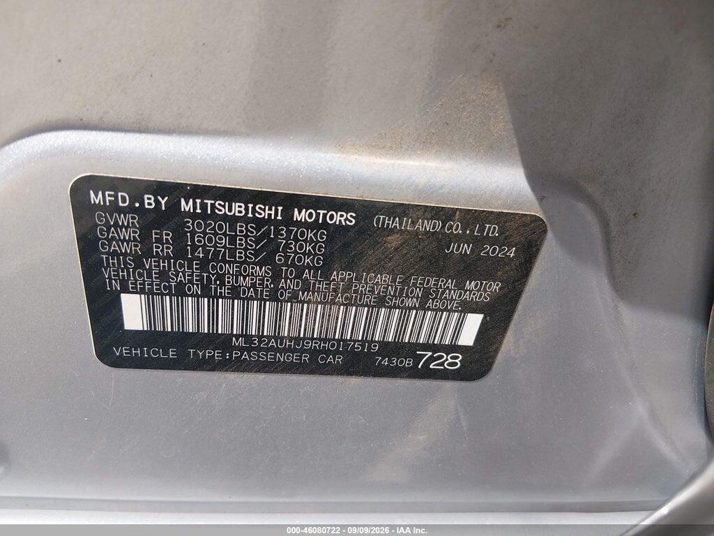 ML32AUHJ9RH017519 2024 MITSUBISHI MIRAGE photo no. 9