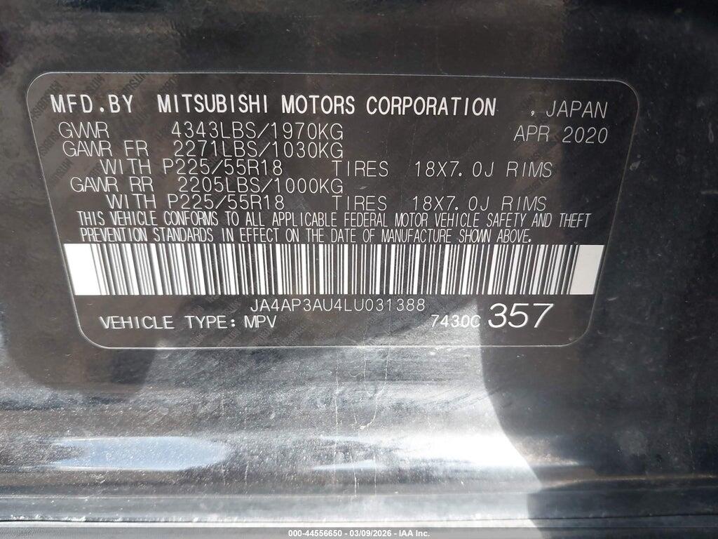 JA4AP3AU4LU031388 2020 MITSUBISHI OUTLANDER SPORT photo no. 9