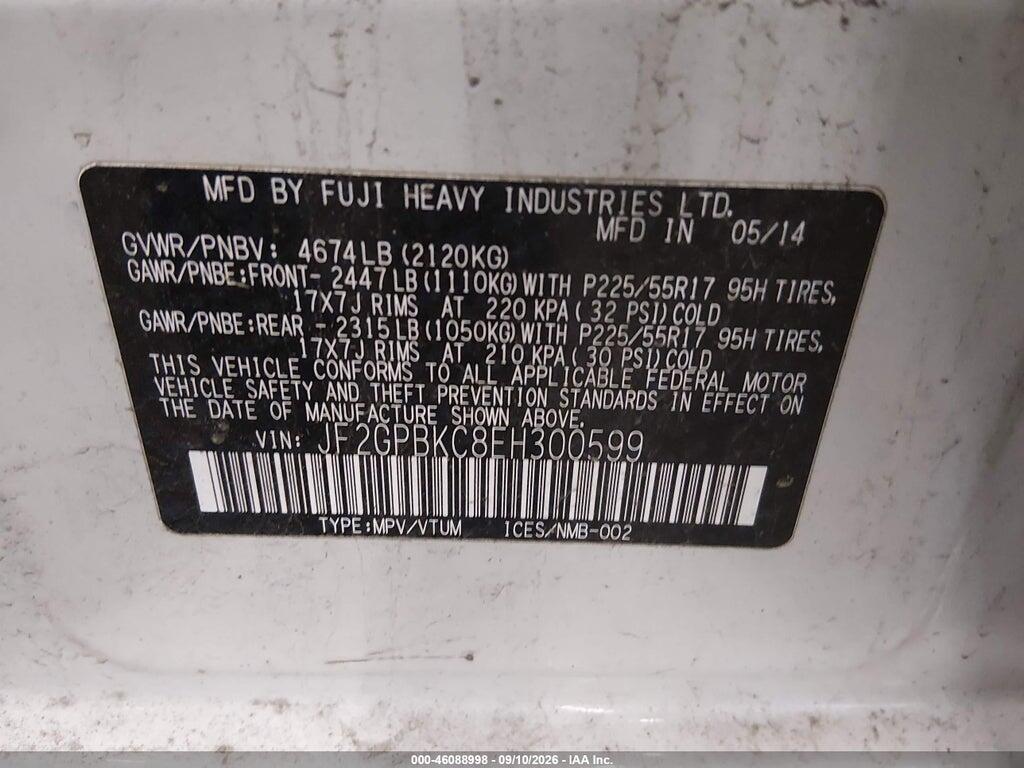 JF2GPBKC8EH300599 2014 SUBARU XV CROSSTREK HYBRID photo no. 9